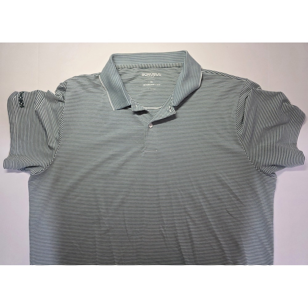Bonobos Golf Mens Size XL Green Striped Short Sleeve Polo Shirt - Picture 1 of 11